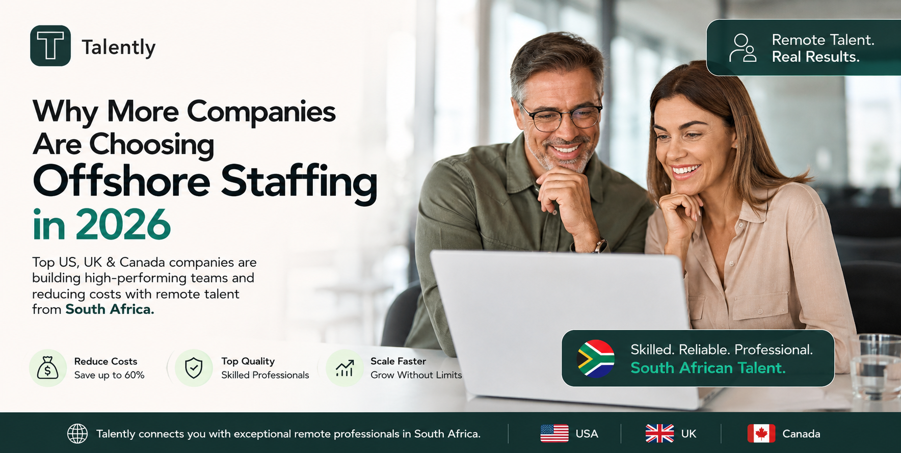 Offshore staffing team collaborating remotely for business growth
