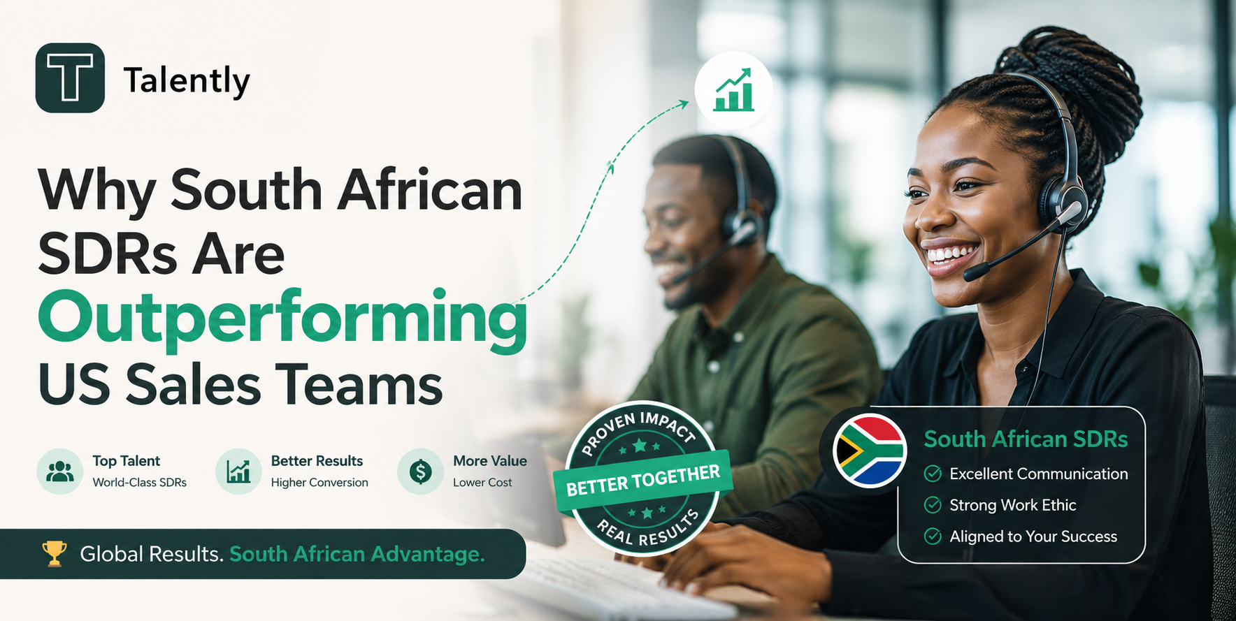 South African SDR conducting outbound sales calls remotely