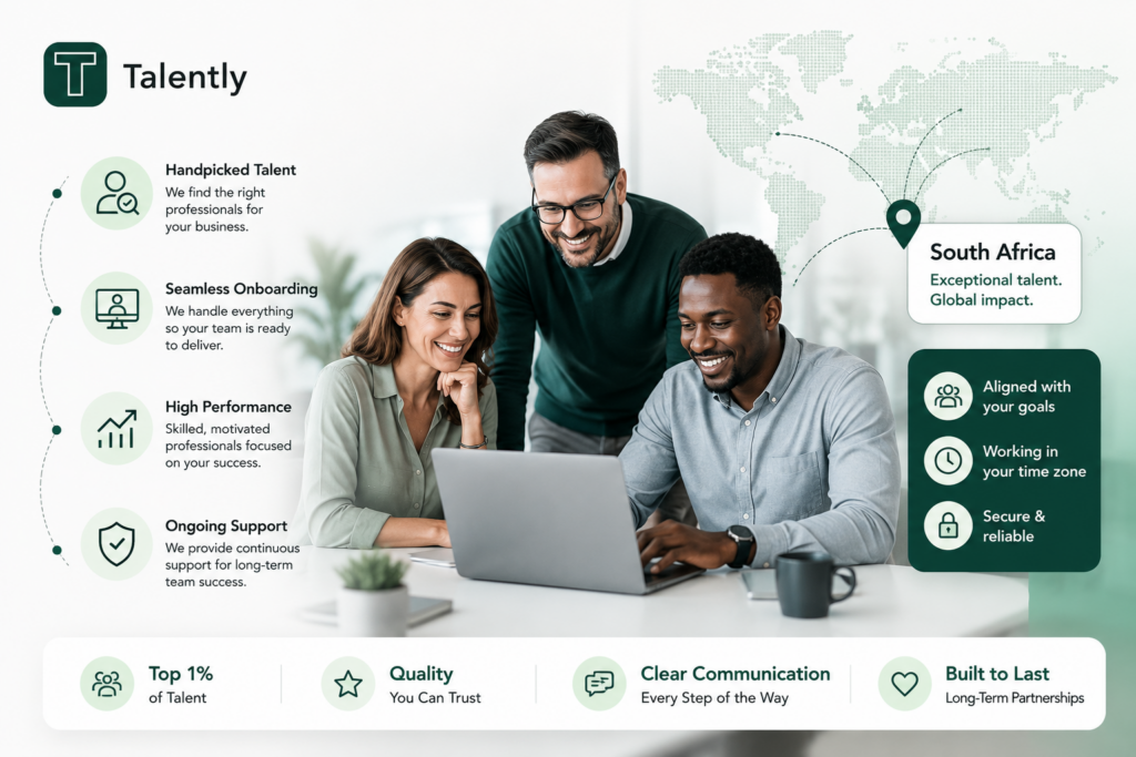 South African professionals supporting offshore staffing operations for global companies