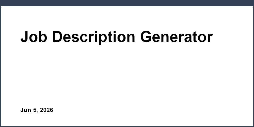 Job Description Generator - Talently
