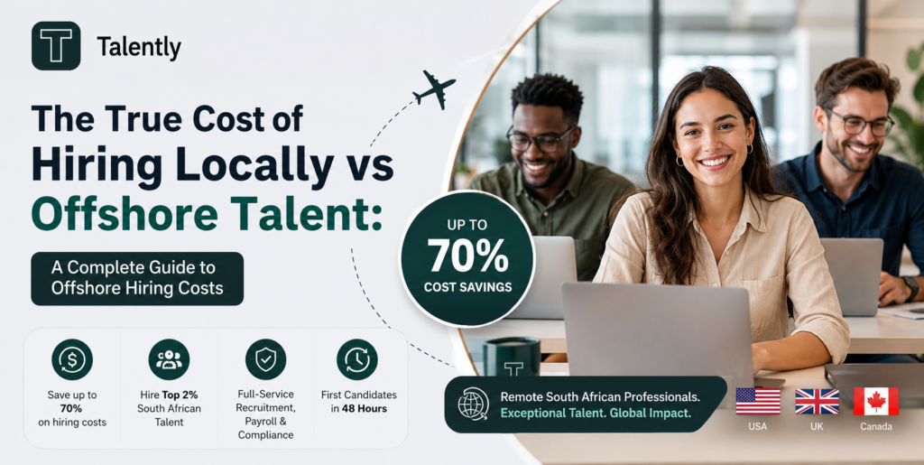 Offshore hiring costs comparison between local and South African professionals