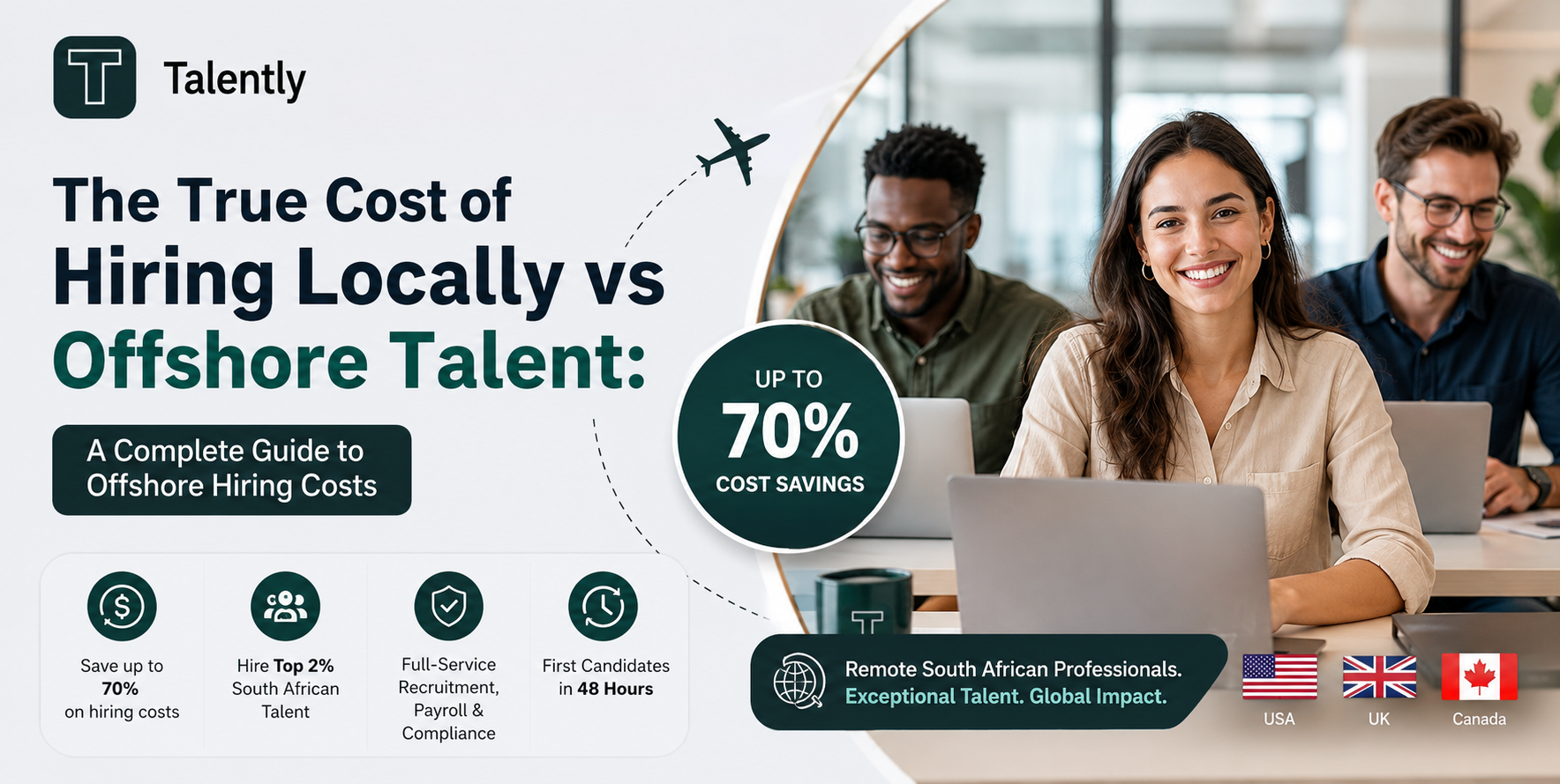 Offshore hiring costs comparison between local and South African professionals